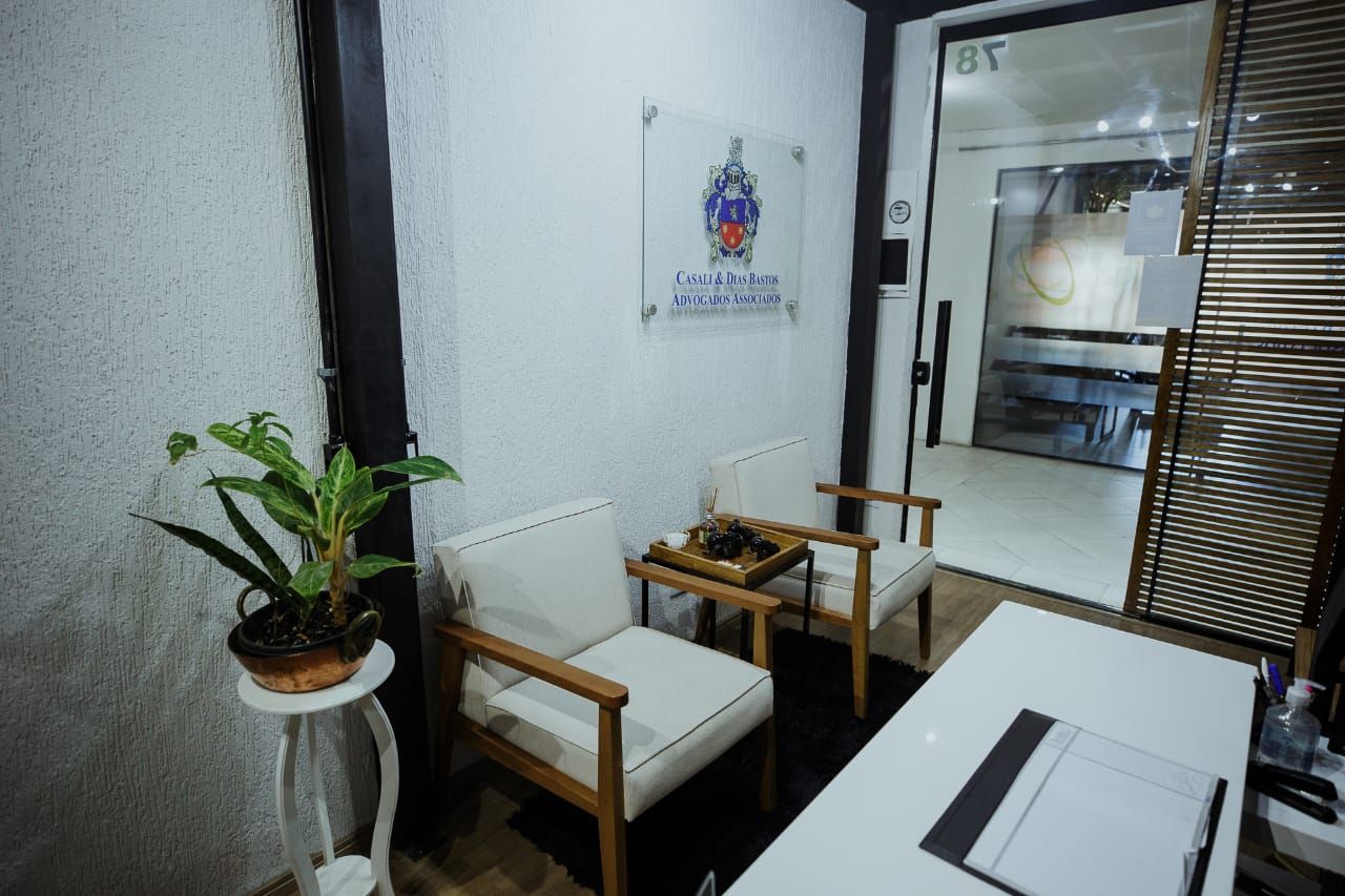 Sala de atendimento do escritório